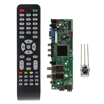 DVB-S2, DVB-T2, DVB-C Skaitmeniniai Signalų ATV Klevo Vairuotojui LCD Nuotolinio Valdymo Valdybos Paleidimo Universalus Dual USB Media QT526C V1.1