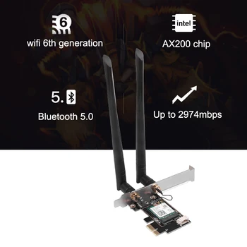 Dvigubos Juostos 2.4 G 5G Wifi 6 PCI-e Tinklo plokštė, 
