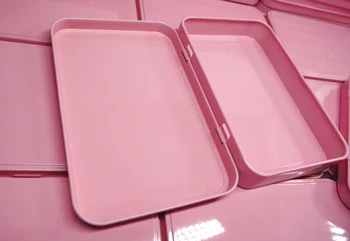 Dydis:133x88x20mm rožinės spalvos metalo atveju, kosmetikos pakuotės dėžutė reklaminės dovanos alavo lauke vandens spalvos langelį, akių šešėlių metalo atveju