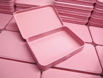 Dydis:133x88x20mm rožinės spalvos metalo atveju, kosmetikos pakuotės dėžutė reklaminės dovanos alavo lauke vandens spalvos langelį, akių šešėlių metalo atveju