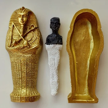 Egipto Karalius Faraonas Sarkofago Karstą Su Mumija Statulėlės Statula Miniatiūriniai Sandplay Dekoro Miniatiūrinis Modelis, Namų Puošybai
