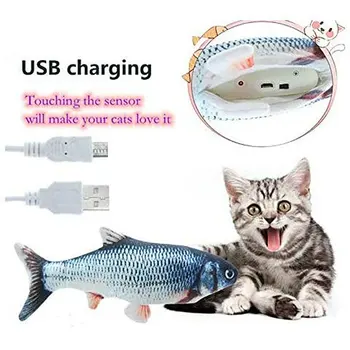 Elektroninių Naminių Kačių Žaislas Elektros USB Įkrovimo Modeliavimas Šoktelėti Žuvų Žaislai, Šunų Kačių Kramtomoji Žaisti Kramtymas Vaikams, Žaislų, Dovanų 10E