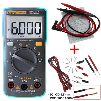 Elektroninė Bandymo AN8001 AN8002 Skaitmeninis Multimetras Apšvietimas ACDC Ammeter Voltmeter Ohm Dažnių Matuoklis, Elektros Skaitiklio Įtampos Bandymo