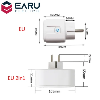 ES/JAV/jungtinė karalystė, 10A/16A Smart Wifi Maitinimo Kištuko Energijos Monitorius Laikmatis Smart Home Wi-fi 
