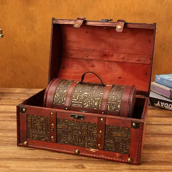 Europa Classic Medienos dėžė su užraktu talpinimo Senovinių Lobių Skrynią Senovinių Namų Dekoro Dovanų Pakavimo Dėžutės, Kosmetikos Organizatorius
