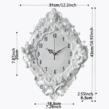 Europos 4pcs angelas Dervos sieninis laikrodis Rožių Gėlių ir žiūri, Klasikinio stiliaus svetainė, miegamasis išjungti dervos angelas laikrodis dovana