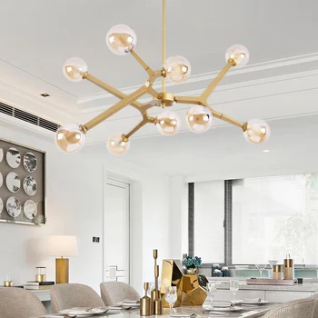 Europos dizainerių šou kambarys aukso LED pakabukas šviesos lempos šiuolaikinės paprastas Stiklo kabo šviesos lempa fojė, valgomasis kambarys