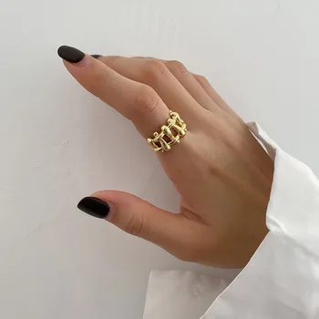 Europos nišą dizaino prasme, 925 sterlingas sidabro žiedo letena moterų ins atidarymo nereguliarus įgaubtas, išgaubtas rodomojo piršto formos žiedas