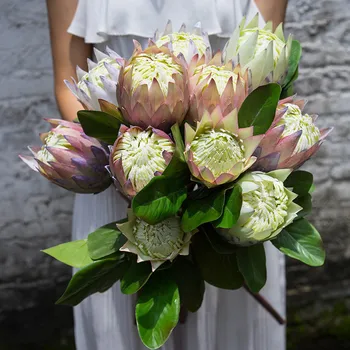 Europos stiliaus modeliavimas Protea plastikinių gėlių vestuvių namų puošybai dirbtinių gėlių ornamentais, fotografija, fotografavimas rekvizitai