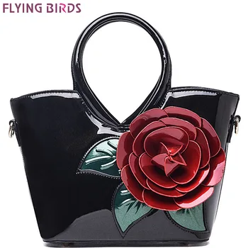 FLYING BIRDS! moterų rankinės elegantiškas moterų odos rankinės šviesą pečių krepšiai bolsas žinomų prekinių ženklų, gėlių moterų maišas LM3027fb