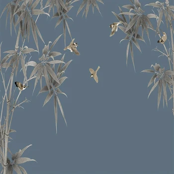 Foto Tapetai Kinų Stiliaus Bambuko Gėlės Ir Paukščiai Freskos Gyvenimo Kambario, Miegamasis, Studijų Klasikinis Dekoras Papel De Parede 3D Freskomis