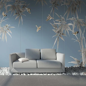 Foto Tapetai Kinų Stiliaus Bambuko Gėlės Ir Paukščiai Freskos Gyvenimo Kambario, Miegamasis, Studijų Klasikinis Dekoras Papel De Parede 3D Freskomis