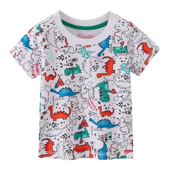Funnygame 2020 Gyvūnų Kūdikių T marškinėliai Medvilnės Vasaros Dinozaurai Spausdinimo Vaikų Tees Mada Vaikams Viršūnės
