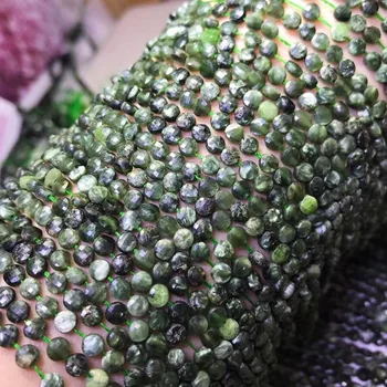 Gamtos 2x4mm Seraphinite Clinochlore plokščias apvalus briaunotas perles žalia brangakmenio papuošalai karoliukai rankdarbiams 