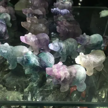 Gamtos fluorito lokys išraižytas akmuo gyvūnų gydymo akmenys ir kristalai namų puošybai bauda dovanos