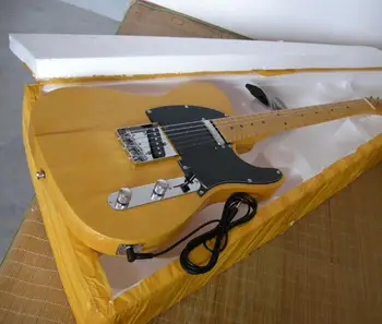 Gamyklos užsakymą Naujų tl geltona 56 klevas fretboard 6 styginiai elektrinė gitara Nemokamas pristatymas 8yue3