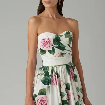 Gedivoen Elegantiškas Šalis Vasaros Suknelė Moterims Stebėjimo Gėlių Spausdinti Puoštas Linijos Suknelė Dizaineris Moteris Kelio Ilgis Suknelės