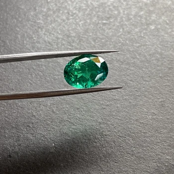GRC Sertifikatą Išaugo smaragdas akmuo, hidroterminės kolumbijos smaragdas 10x8mm 2.3 cts Ovalo supjaustyti Smaragdas žiedas priėmimo