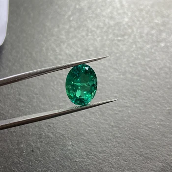 GRC Sertifikatą Išaugo smaragdas akmuo, hidroterminės kolumbijos smaragdas 10x8mm 2.3 cts Ovalo supjaustyti Smaragdas žiedas priėmimo