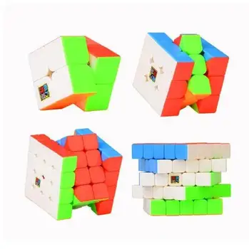 Greitis Kubo Pluoštas, Moyu Mofang Jiaoshi MF2S 2x2 MF3S 3x3 MF4S 4x4 MF5S 5x5 Stickerless Magic Cube 234 Rinkinys su Dovanų Dėžutė Žaislai
