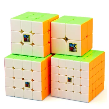 Greitis Kubo Pluoštas, Moyu Mofang Jiaoshi MF2S 2x2 MF3S 3x3 MF4S 4x4 MF5S 5x5 Stickerless Magic Cube 234 Rinkinys su Dovanų Dėžutė Žaislai