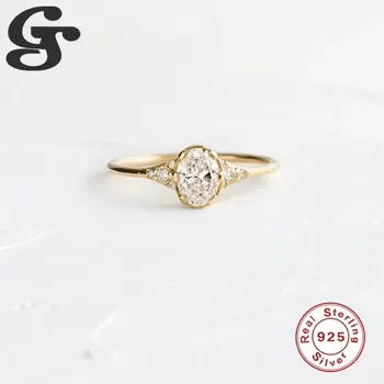 GS Madinga Cirkonis Piršto Žiedai, 925 Sterlingas Sidabro Moterų Paprastas Šviesos prabangos Didelės Prasmės Fantazijos Subtilus Bohemijos Fine Jewelry