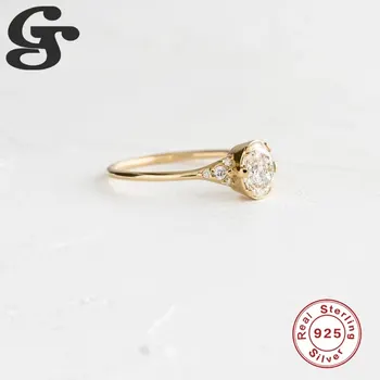 GS Madinga Cirkonis Piršto Žiedai, 925 Sterlingas Sidabro Moterų Paprastas Šviesos prabangos Didelės Prasmės Fantazijos Subtilus Bohemijos Fine Jewelry