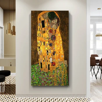 Gustavo Klimto bučinys Tikiuosi, II Sienos Menas Spausdinti Plakato, Drobė, tapyba Namų Dekoracijas, Biuro, Miegamojo Kambarį, be Rėmelio