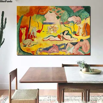 Gyvenimo Džiaugsmo Matisses Šiaurės Stiliaus Sienos Meno Tapybos Drobės Plakatas Abstrakčiai Spausdinti Dekoratyvinis Nuotraukos Kambarį Namų Dekoro