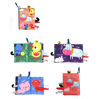Gyvūnų Uodegos Kūdikių Medžiaga Knyga Animacinių Filmų Kūdikių Ankstyvojo Mokymosi Švietimo Garso Knygų Minkštas Skalbti Atsiskleidžia Vaikas, Veiklos, Žaislų Knyga