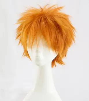Haikyuu!! Tinklinis Shoyo Hinata Syouyou Trumpas Golden Orange Curl Plaukų Atsparus Karščiui Cosplay Kostiumų Perukas + Perukas Bžūp
