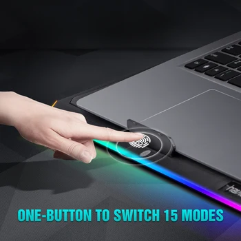 Havit RGB Nešiojamojo kompiuterio Aušinimo Padas su 3 Ramioje Gerbėjų ir Touch Kontrolės, Gryno Metalo Skydelis Nešiojamų Aušintuvo 15.6-17 Colių Nešiojamas kompiuteris