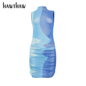 Hawthaw Moterų Vasaros Golfo Bodycon Akių Matyti Per Paketo Klubo Mini Trumpą Suknelę Sundress 2021 Moterų Drabužių Streetwear