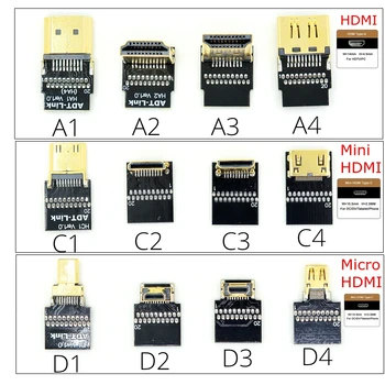 HDMI Kabelis 270/90 Laipsnių Kampu, HDMI Mini HDMI Kabelį 1ft 2ft 2.0 Micro HDMI Kabelis 4K 3D TELEVIZORIŲ, PS3 Projektorius, Kompiuteris Kabelis A3