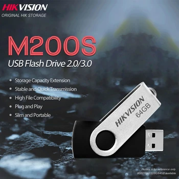 Hikvision HikStorage USB Flash Drive 8GB 16GB 32GB 64GB Pen Ratai USB2.0 USB3.0 Mažytė Pendrive Memory Stick Saugojimo #M200S