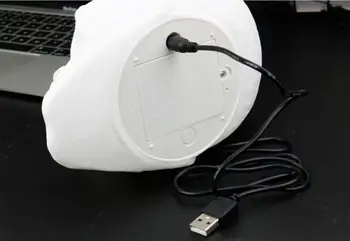 HiMISS USB Įkrovimo Spalvinga LED Kaukolės Galvą, Glostydamas Lemputė su Nuotolinio Valdymo Naktį Šviesos Apdailos Dovana