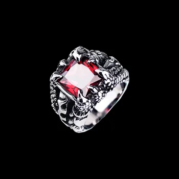 Hiphop Black&red Akmens Žiedai Mens Užpildyti Antikvariniai Sidabro Dervos Vestuvinis Žiedas Vyrams Derliaus Amerikoje, Juvelyriniai dirbiniai Didmeninė OSR088