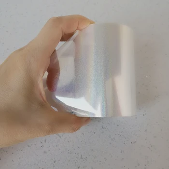 Holografinis Folija Paprasto Smėlio Skaidriai Karšto Štampavimo Ant Popieriaus ar Plastiko, 8cm x 120m/Daug 