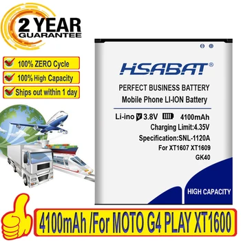 HSABAT 4100mAh Baterija MOTOROLA MOTO G4 ŽAISTI XT1600 XT1609 XT1607 XT1676 XT1677 XT1700 XT1750 GK40 MOT1609BAT M0T1609BAT