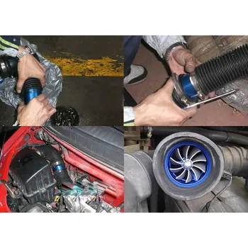 Hypertune - F1-Z Dviguba Turbina Turbo Įkroviklis Oro Įsiurbimo Dujų Kuro Taupymo Ventiliatorius Automobilių Supercharger HT-FSD11