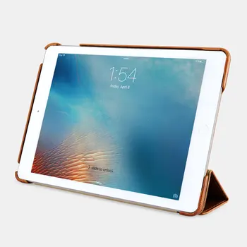 Icarer 2 Spalvos Naftos Vaškas Derliaus natūralios Odos Folio Case For iPad Air2 9.7