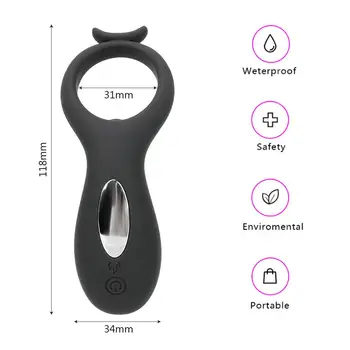 IKOKY 10 Rūšių Vibruojantis Penio Žiedas Sekso Produkto Vibratorius Silikono Gaidys Žiedas USB įkrovimą, Sekso žaisliukai Vyrams Vyrų Atidėti Ejakuliacija