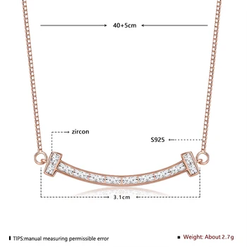 INALIS 925 Sterlingas Sidabro Karoliai Pakabukas Moterų Aikštėje Diamond Šypsena Karoliai Jubiliejų Fine Jewelry Naują Sąrašą