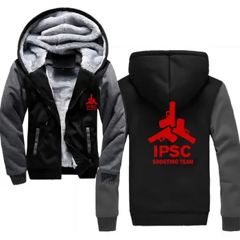 IPSC 2019 m. Rudenį, Žiemą, Striukes, Marškinėlius Vyrų Mados Streetwear Fleece Hoody vyriški Sportiniai Harajuku Striukė