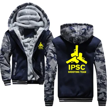 IPSC 2019 m. Rudenį, Žiemą, Striukes, Marškinėlius Vyrų Mados Streetwear Fleece Hoody vyriški Sportiniai Harajuku Striukė