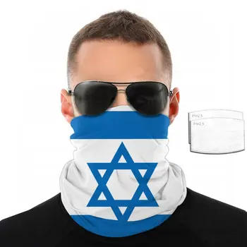 Izraelio Vėliava Veidą Skara Su 2 Vnt Filtras universalią Skarą lankelis jojimo kaukė