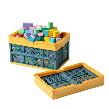 Išardomas Plastikinis Saugojimo Dėžė su Sulankstomos, Sulankstomos Rankenos Konteinerių Vaisių, Daržovių Lengva Iškylą Audimo Saugojimo Krepšys #45