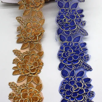 Išgalvotas Gėlių Nėrinių 3D, Siuvinėta Gėlė du kartus Sluoksnius Gėlių Motyvas 