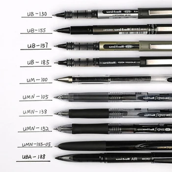 Japonija UNI Gelio Rašiklis Uniball Pen Set Black Rašikliai Studentų 0.5/0.38 mm, Paspauskite Pen Bandymo Office Tinka Kasdieniniam Raštu