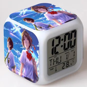 Japonijoje Manga Savo Vardą duomenys LED Laikrodis-Žadintuvas Spalvinga Flash Naktį Šviesos Jūsų Vardas Anime veiksmo ir žaislas duomenys